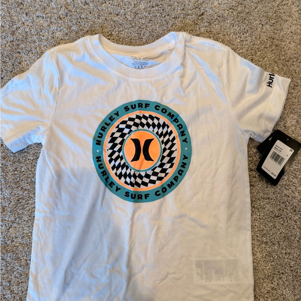 Hurley Kids White and Orange Surf Graphic Tee